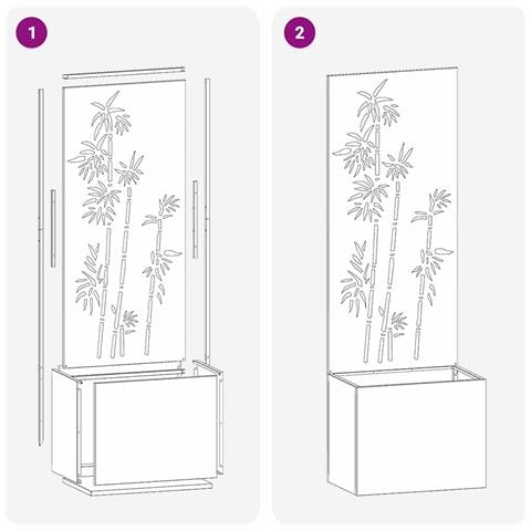 Vaso da Giardino con Pannello Decorativo Bianco 50 x 140 cm - Foto 9
