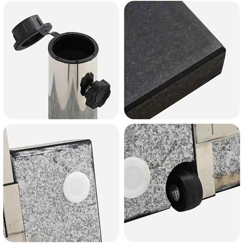 Base per ombrellone Nero 41 x 41 x 37 cm Granito - Foto 9