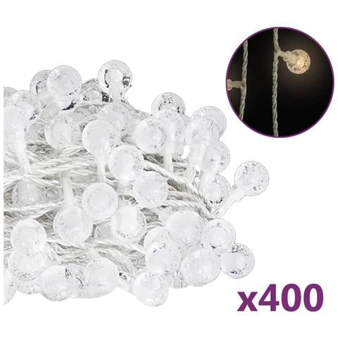 Filo Luci Fatate Sferiche 40m 400 Led Bianco Caldo 8 Funzioni - Foto 1