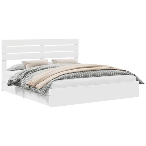 Letto con Contenitore Bianco 180 x 200 cm Legno multistrato - Foto 1