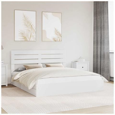 Letto con Contenitore Bianco 180 x 200 cm Legno multistrato - Foto 2