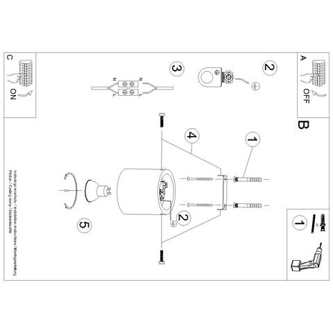 Lampada Da Soffitto Orbis Cemento Beige Sl. 1842 - Industriale Lampada A Soffitto Beige 10x10x10 Cm - Foto 8