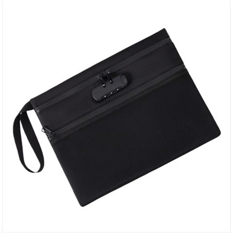 Borsa Di Sicurezza A Strati Visibili Con Lucchetto Antifurto - Organizzatore Di Documenti Sicuro Black - Foto 1