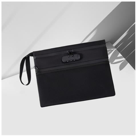 Borsa Di Sicurezza A Strati Visibili Con Lucchetto Antifurto - Organizzatore Di Documenti Sicuro Black - Foto 4