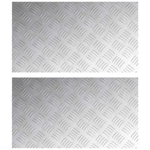Dischi Quadrati 2 pcs Argento 70 x 40 cm Alluminio - Foto 1