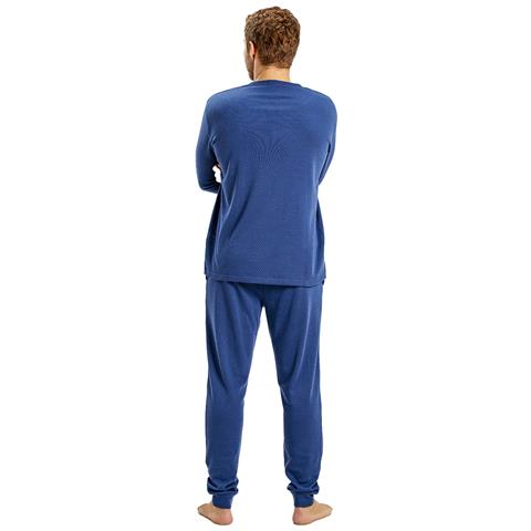 Pigiama Invernale Da Uomo A Maniche Lunghe Girocollo Mu1 - Foto 2