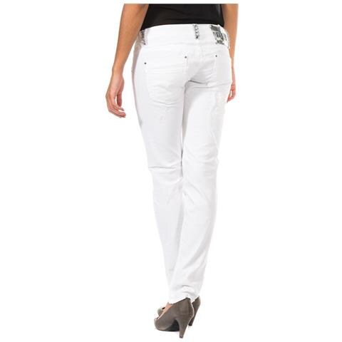 Pantalone Lungo Con Orli Dal Taglio Skinny 10dbf0125 Donna - Foto 2