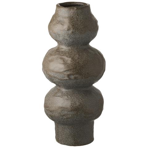 Vaso In Ceramica Grigio Scuro A Sfere Sovrapposte Ø14,5x33,5 Cm - Foto 1
