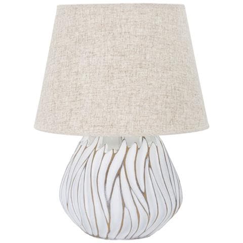 Lampada Da Tavolo Vkh167-bianco-poliresina-35x35x48 Cm - Foto 1