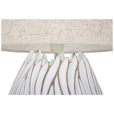 Lampada Da Tavolo Vkh167-bianco-poliresina-35x35x48 Cm - Foto 2