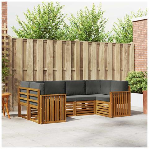 Set divani 20 pcs Naturale e Antracite Legno di Acacia Massello - Foto 2