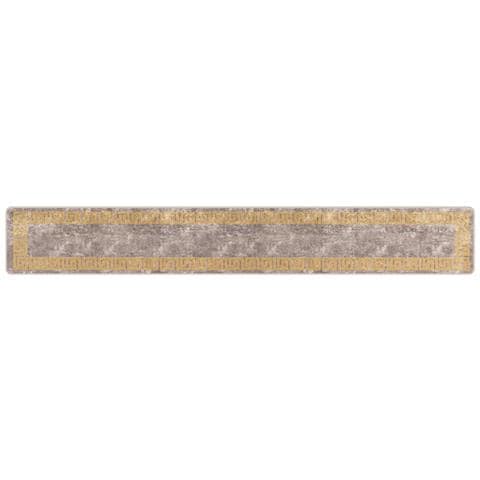 Runner Tappeto MARSA Grigio 50 x 350 cm Poliestere e PVC - Foto 1