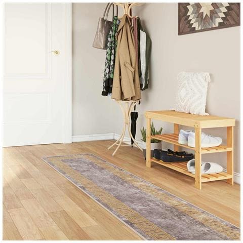 Runner Tappeto MARSA Grigio 50 x 350 cm Poliestere e PVC - Foto 2