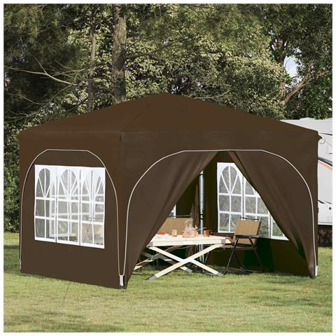 Tenda per feste a pop-up 290 x 290 x 245 cm Tortora - Foto 2