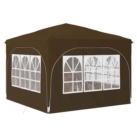 Tenda per feste a pop-up 290 x 290 x 245 cm Tortora - Foto 9