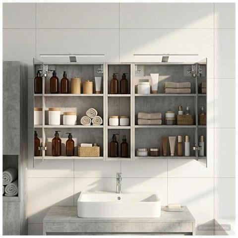Set di Armadi da Bagno con lo scaffale 3 pcs 120 x 14,5 x 70 cm - Foto 2