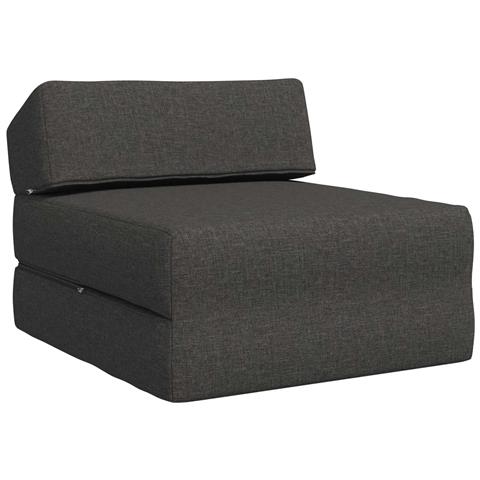 Divano Letto Pieghevole Grigio Scuro 60 x 70 x 41 cm Tessuto - Foto 1