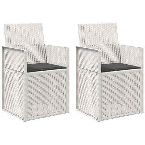 Sedie da pranzo da giardino 2 pcs Bianco e Antracite PP - Foto 1