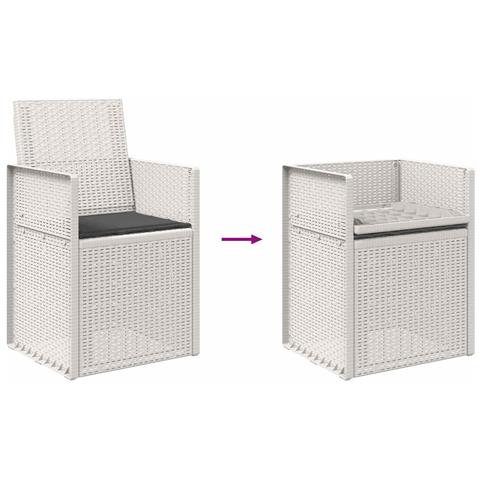 Sedie da pranzo da giardino 2 pcs Bianco e Antracite PP - Foto 9