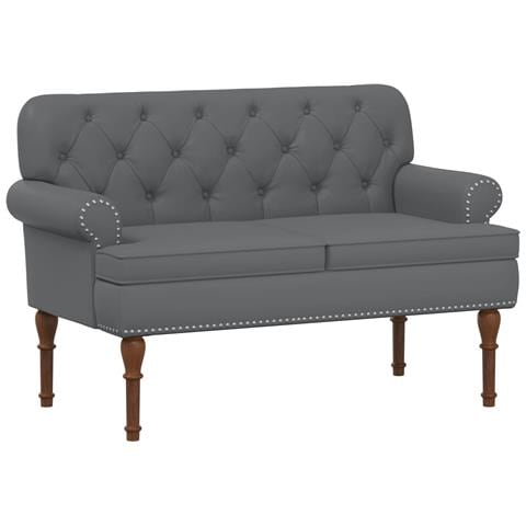 Loveseat con bottoni imbottiti Grigio 120 x 65 x 77 cm - Foto 1