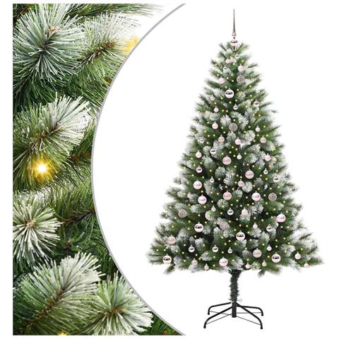 Albero di Natale artificiale con rami snodati e neve imbiancata - Foto 1
