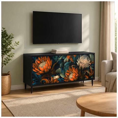 Mobile TV LOCHEM 102 x 33 x 51 cm Rovere Nero - Foto 2