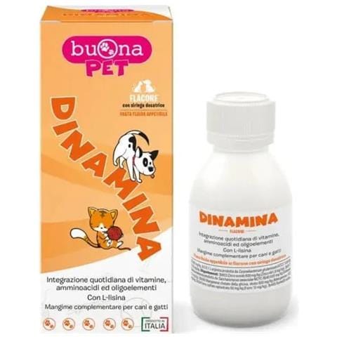 Dinamina Cani Gatti Flacone con Siringa Dosatrice in Pasta 60 g Buonapet - Foto 1
