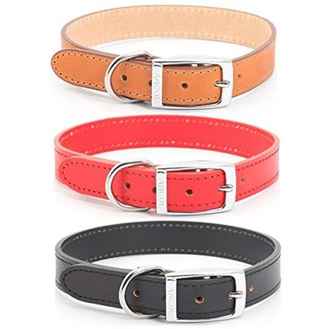 Ancol Patrimonio Pelle Cucita Metà Colletto Foderato Tan 35 Cm 35,6 Cm Sz 2- - Foto 2