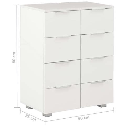 Credenza Bianco Lucido 60x35x80 cm in Legno Multistrato - Foto 9