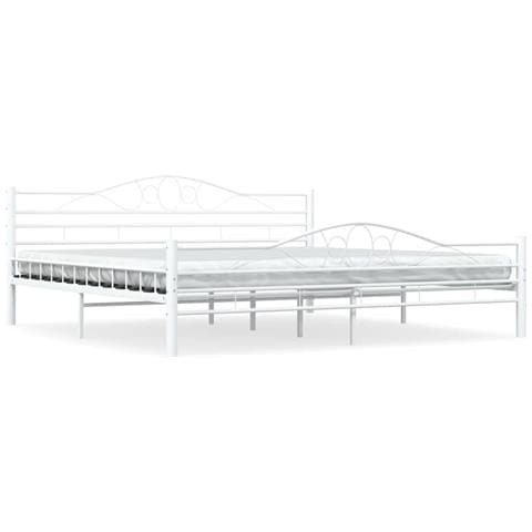 SECOLI Letto Ferro Battuto, Giroletto Matrimoniale/Singolo, Struttura Letto, in Metallo 180x200 cm Nero e Bianco SECOLI Letto Ferro Battuto, Giroletto Matrimoniale/Singolo, Struttura Letto, in Metallo 180x200 cm Nero e Bianco