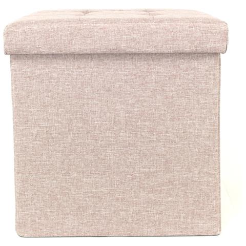 Pouf Contenitore Imbottito Pieghevole Modello Liner Colore Caffelatte   - Foto 1