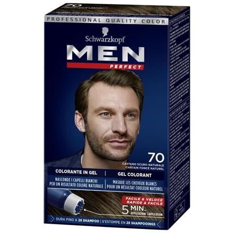 Men Perfect - Gel Colorante Anti-bianco Per Capelli - Tinta Per Capelli Uomo - Cura Dei Capelli - Castano Scuro Naturale 70 - Foto 1