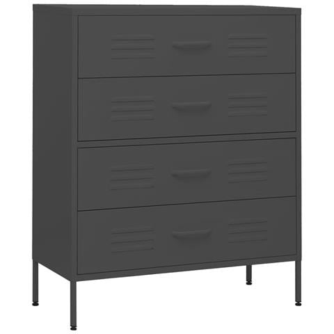 Cassettiera Antracite 80x35x101,5 Cm In Acciaio - Foto 1