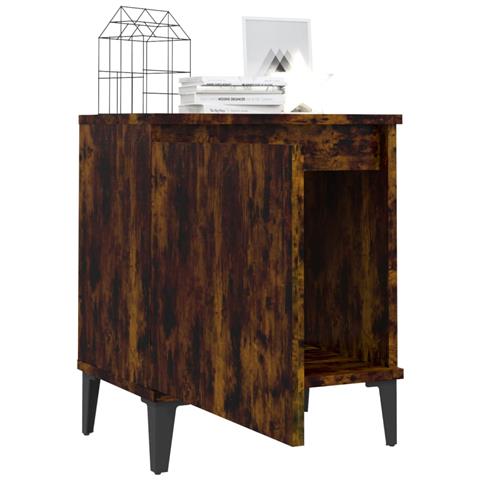 Comodini con Gambe in Metallo Rovere Fumo 40x30x50 cm - Foto 8