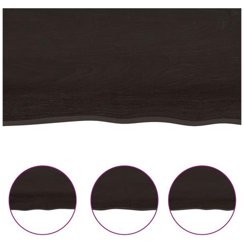 Piano Tavolo Marrone 140x50x (2-6) cm Rovere Massello Trattato - Foto 10