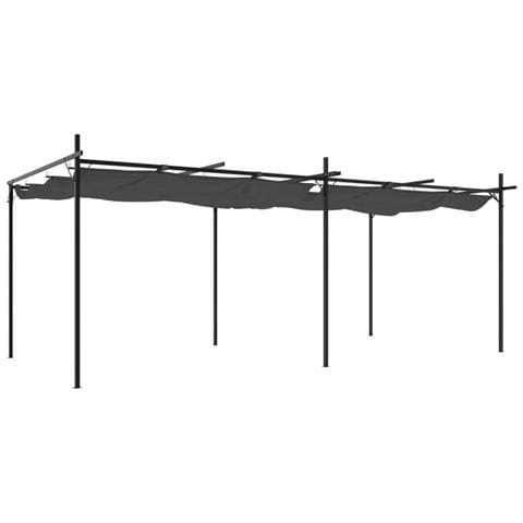 Pergola Con Tetto Retrattile Antracite 589x292x230 Cm - Foto 1