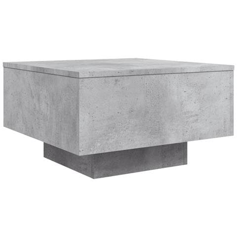Tavolino Da Soggiorno Con Luci Led Grigio Cemento 55x55x31 Cm - Foto 3
