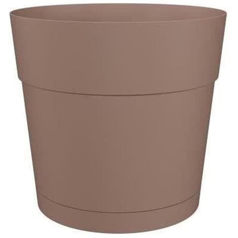 Pentola Di Fiori E Piante Di Plastica Rotonda - Serbatoio Dell'acqua - Ø 35 Cm - Taupe - Foto 1
