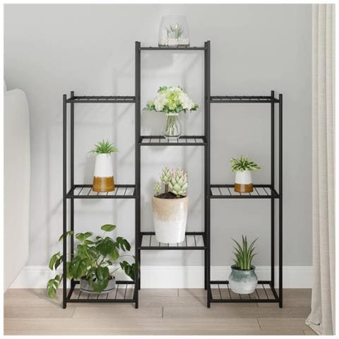 Portafiori 83x25x100 Cm Ferro Nero - Foto 1