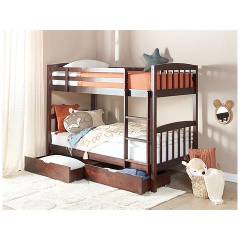 Letto A Castello Con Contenitore Legno Scuro 90 X 200 Cm Revin - Foto 1