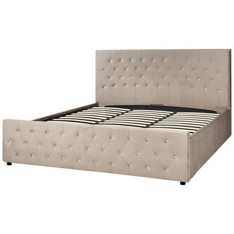 Letto Matrimoniale Velluto Tortora 180 X 200 Cm Amiens - Foto 8