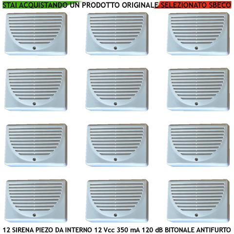 Sirena Antifurto Da Parete Interna 12 Pezzi Diffusore Piezo Acustica 120 Db Morsetti Polarizzati Alimentazione 12 Vcc - Foto 1