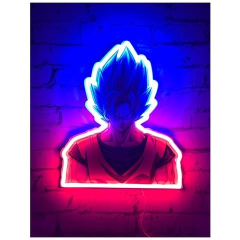 Lampada A Neon Da Muro Goku Super Saiyan 30 Cm, Multicolore - Foto 2