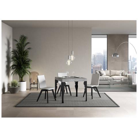 Tavolo Allungabile 90x90/246 Cm Paxon Premium Cemento Telaio Antracite - Foto 4
