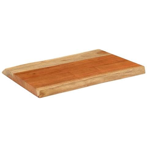 Piano Tavolo 60x40x3,8 Cm Rettangolare Legno Acacia Bordi Vivi - Foto 2