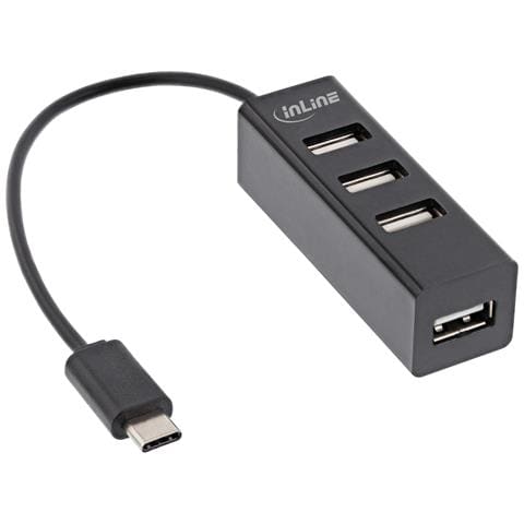 Hub USB 2.0 a 4 porte, da USB-C maschio a 4x USB-A femmina, cavo 15cm - Foto 1