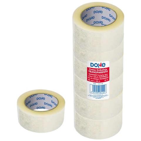 Pacchio Dohe Con 6 Guarnizioni In Polipropilene - Dimensioni 48 Mm X 66 Mt - Trasparente - Foto 1