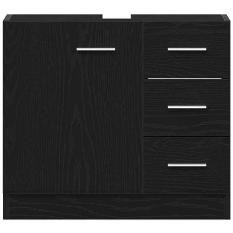 Mobile Lavabo Rovere Nero 63x30x54 cm in Legno Multistrato - Foto 9