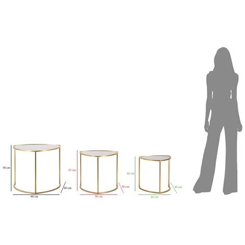 Tavolino Mf553 - Oro - Metallo - 60x60x50 Cm - Foto 8