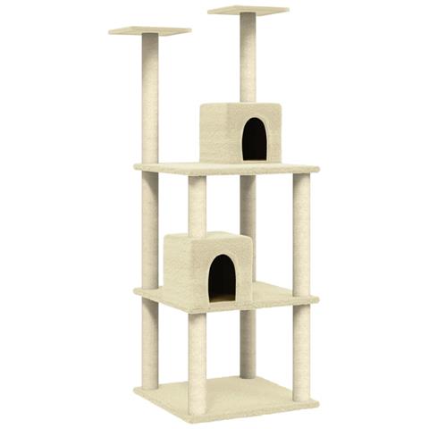 Lusso Casadino -  Albero Per Gatti Con Tiragraffi In Sisal Crema 141 Cm - Foto 1